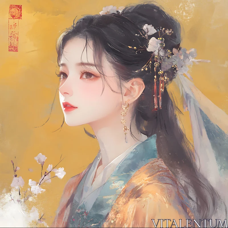 Traditional Japanese Anime Beauty AI Image