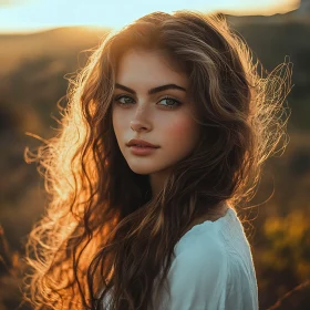 Young Woman in Golden Sunset