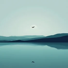 Tranquil Lake and Mountain Reflection