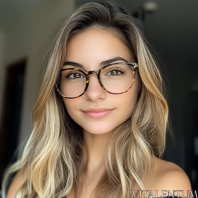 Beautiful Blonde Woman Wearing Glasses Beautiful Blonde Woman Wearing Glasses