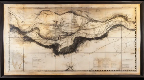 Antique Cartographic Piece in Sepia