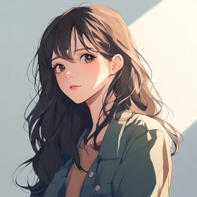 Graceful Anime Illustration of a Young Woman