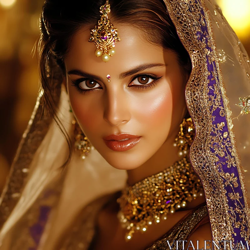 Regal Woman's Portrait with Intricate Jewelry Regal Woman's Portrait with Intricate Jewelry