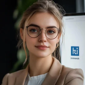 Portrait of a Professional Woman in Glasses