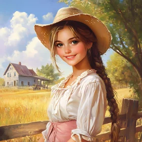 Rustic Farmhouse Girl Portrait