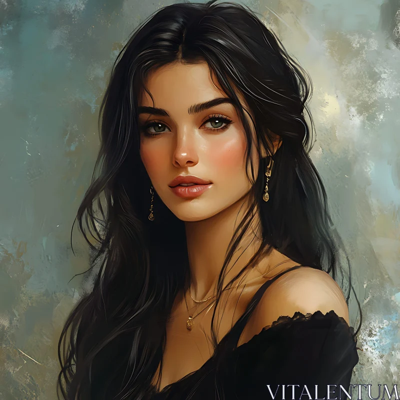 Artistic Portrait of a Woman with Long Dark Hair Artistic Portrait of a Woman with Long Dark Hair