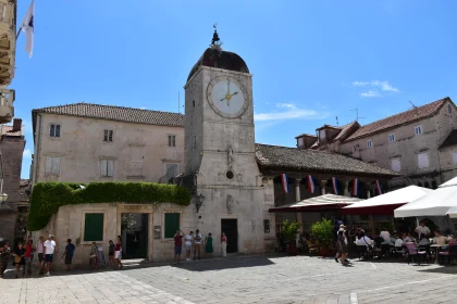 Charming Croatian Square with Clock Tower