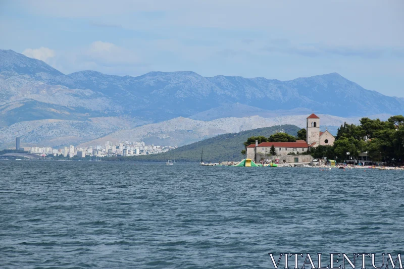 Coastal Scene with Church Free Stock Photo