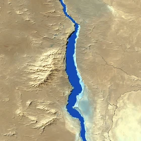 Satellite Image of a Desert River