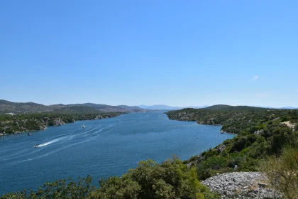 Scenic View of River with Boats