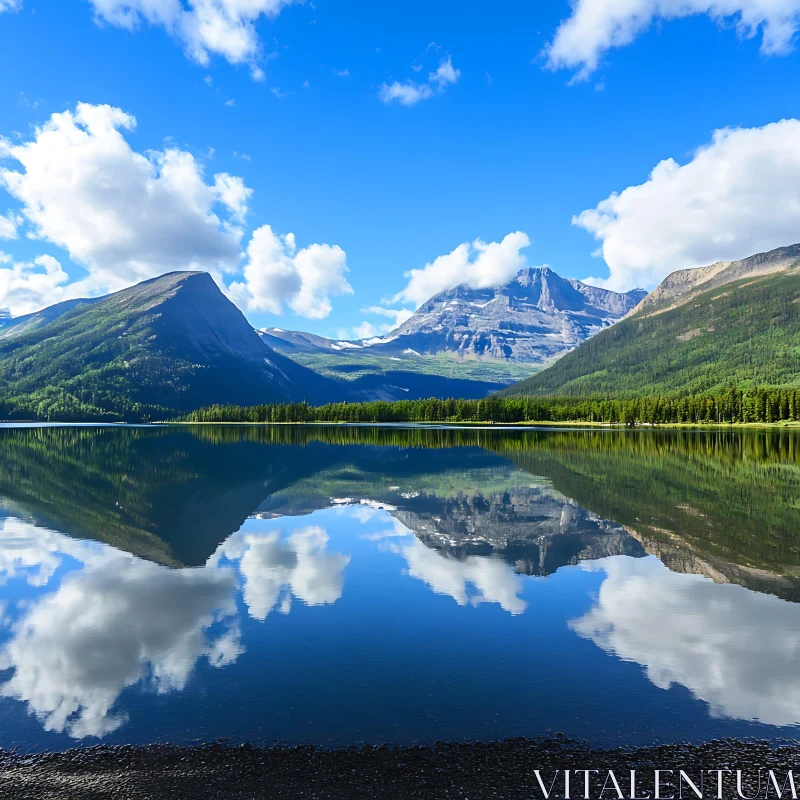 Stunning Mountain Landscape with Pristine Lake AI Image