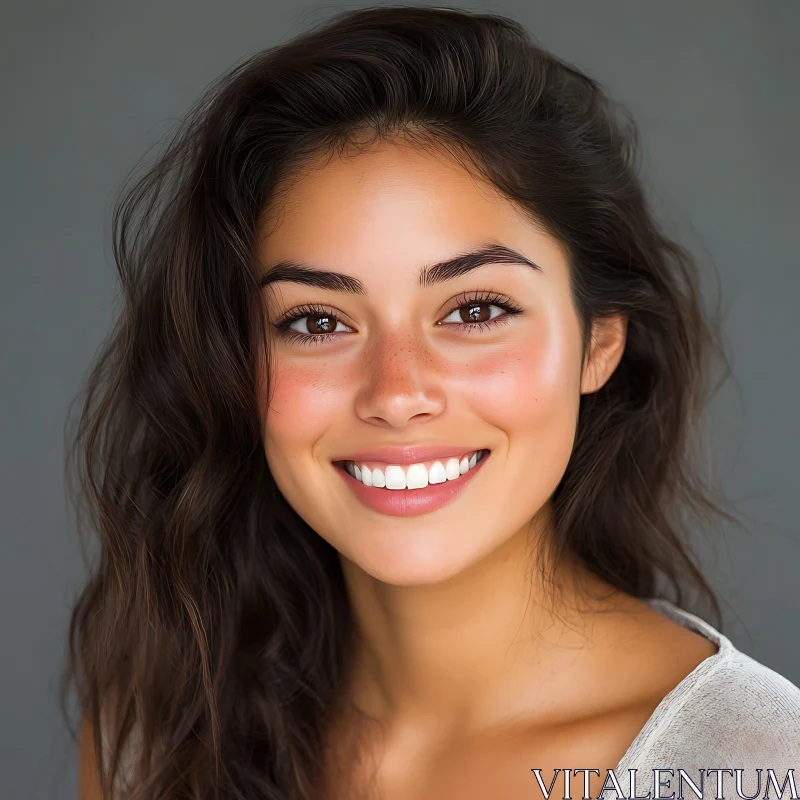 Radiant Woman Smiling Portrait AI Image