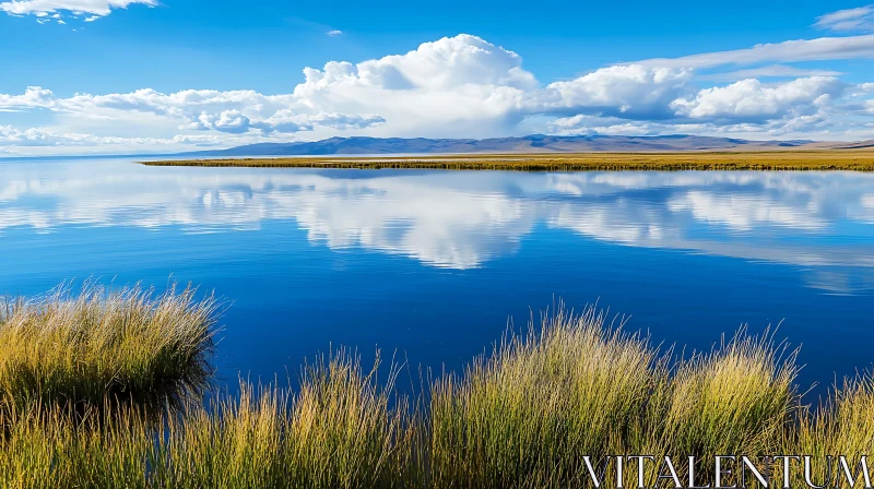 AI ART Serene Lake with Mountain Reflections