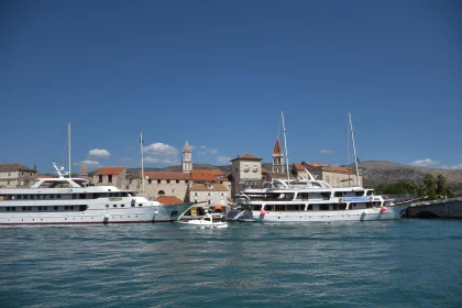 Yachts Docked in Croatian Harbor