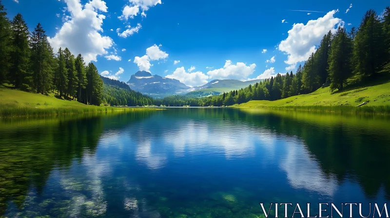 AI ART Scenic Lake and Mountain Landscape