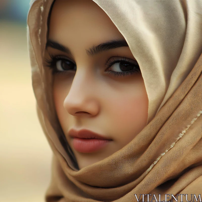 Woman in Hijab Portrait AI Image