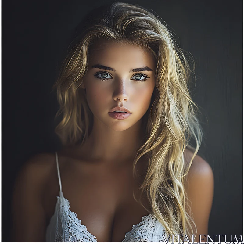 AI ART Captivating Portrait of a Blonde Woman