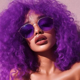 Glamorous Purple Hair and Shades Fashion Look