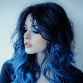 Ethereal Woman with Blue Tones