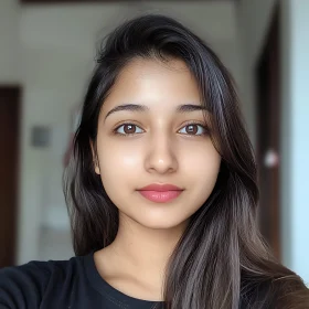 Close-up of a Beautiful Young Woman