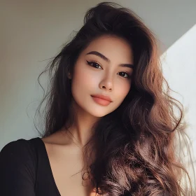 Fashionable Female Portrait with Striking Makeup