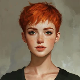 Green-Eyed Redhead Woman Portrait