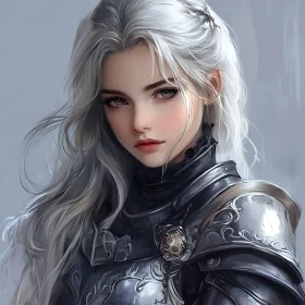 Silver-Haired Fantasy Knight