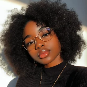 Chic Portrait of a Woman with Glasses