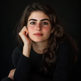 Portrait of a Thoughtful Young Woman