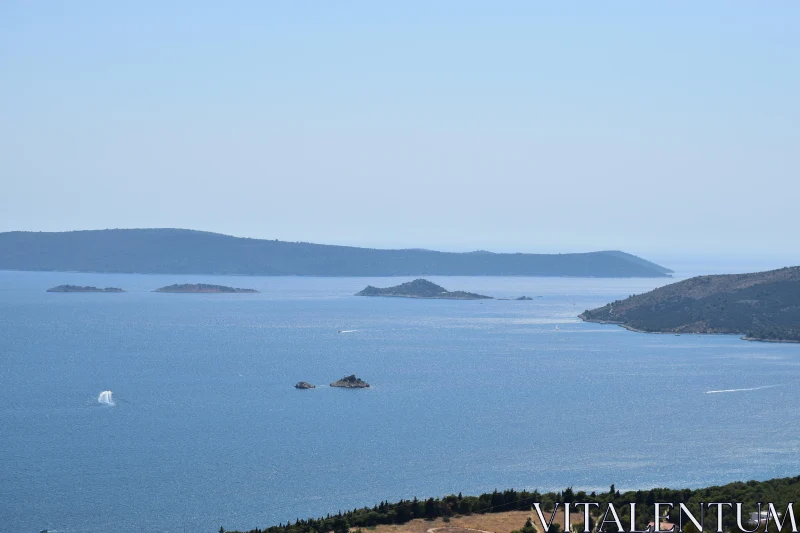 PHOTO Calm Blue Sea with Distant Islands