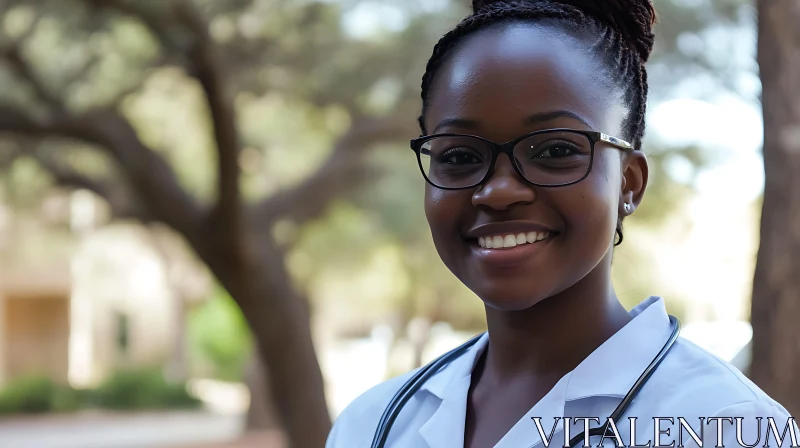 Healthcare Professional Woman Outdoors AI Image