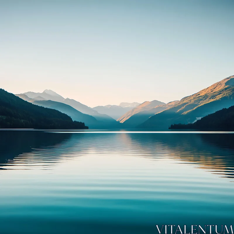 Tranquil Lake and Mountain Reflection AI Image