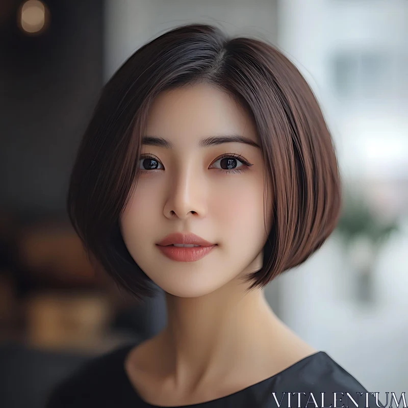 AI ART Graceful Female with Short Haircut