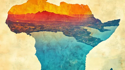 Colorful Africa Landscape Art