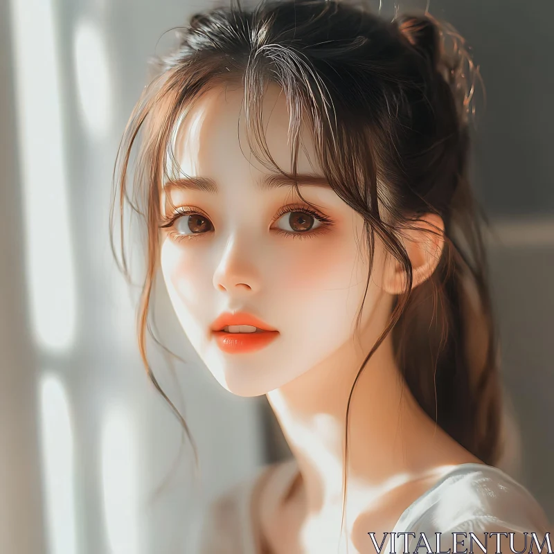 Serene and Beautiful Woman Portrait AI Image