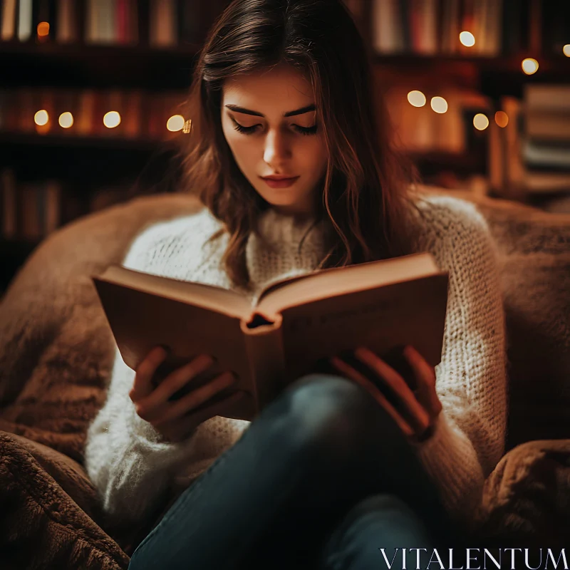 Peaceful Reading Scene AI Image