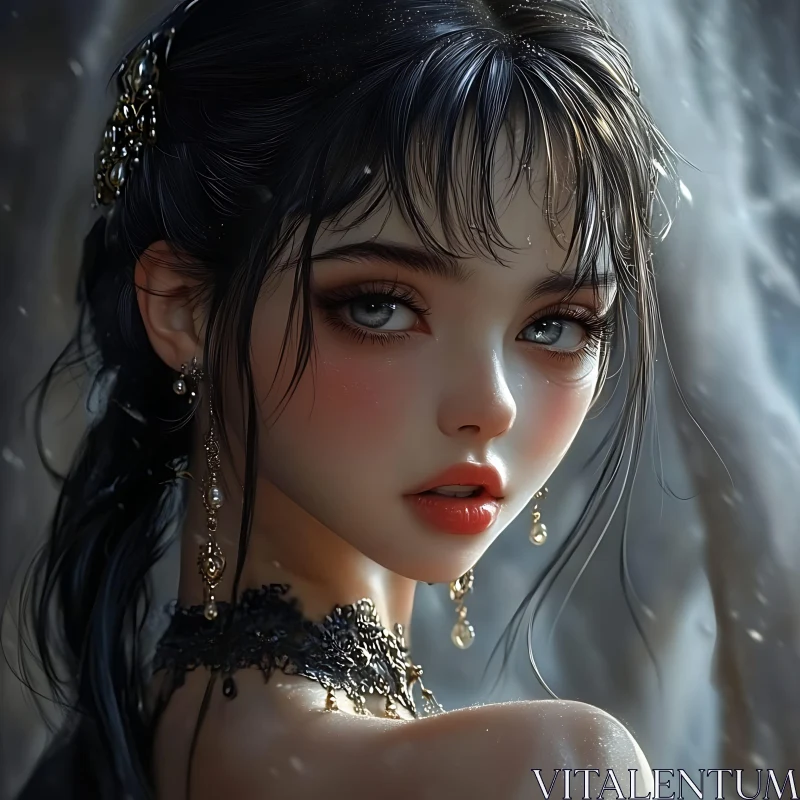 AI ART Stunning Portrait of a Woman with Jewelry