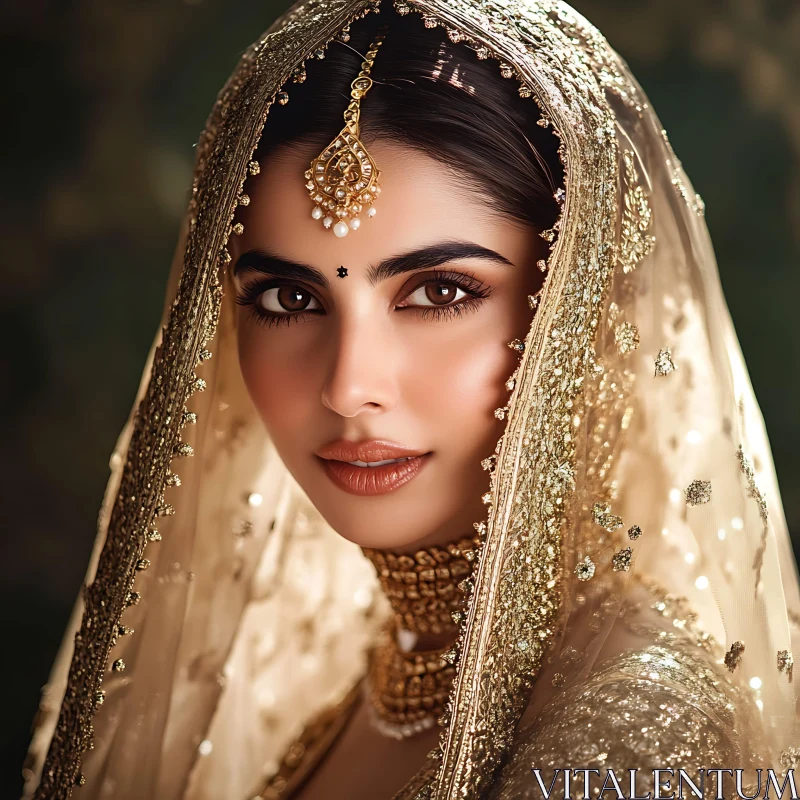 Exquisite Bridal Beauty AI Image