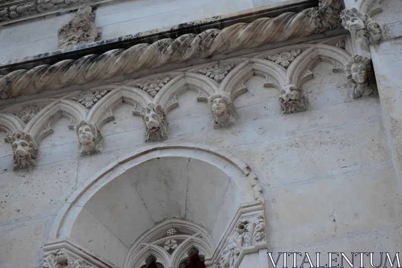 Detailed Stone Architectural Sculptures Free Stock Photo