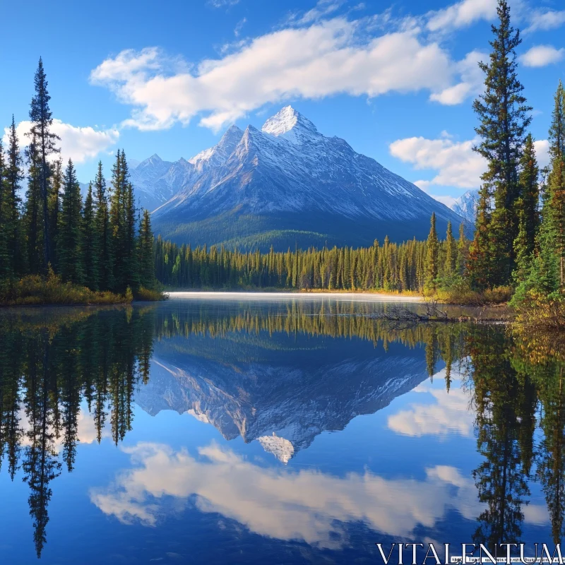Peaceful Mountain Reflection Lake Scene Peaceful Mountain Reflection Lake Scene