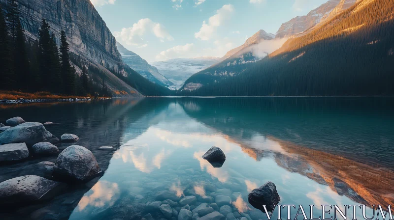 Peaceful Lake and Majestic Mountains