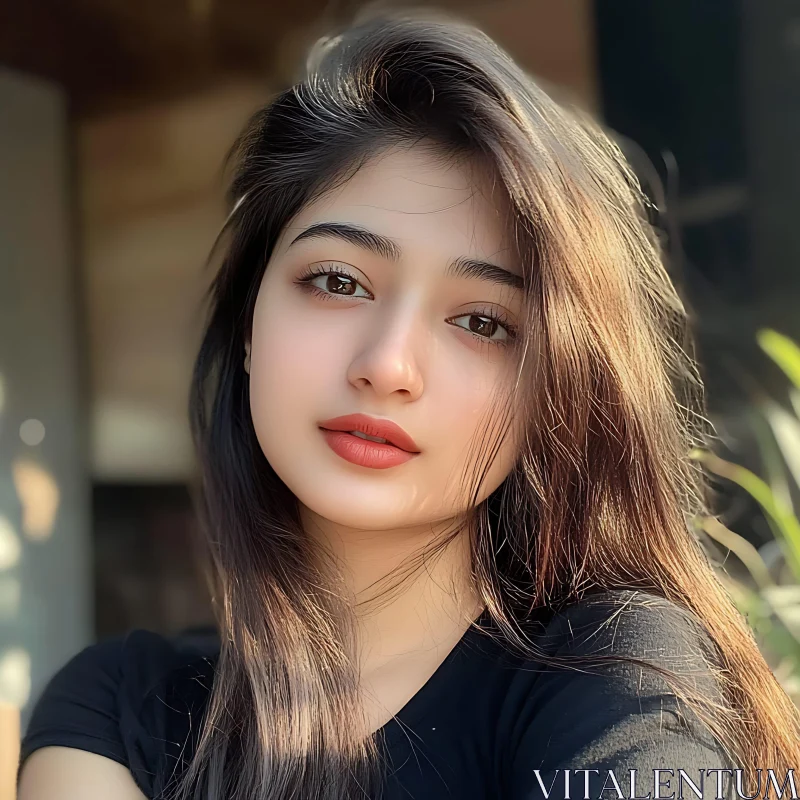 AI ART Woman with Captivating Eyes and Natural Light