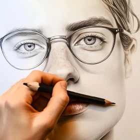 Hyper-Realistic Portrait Sketch in Progress