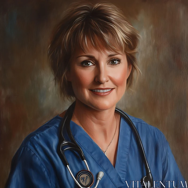 Portrait of a Woman Nurse AI Image