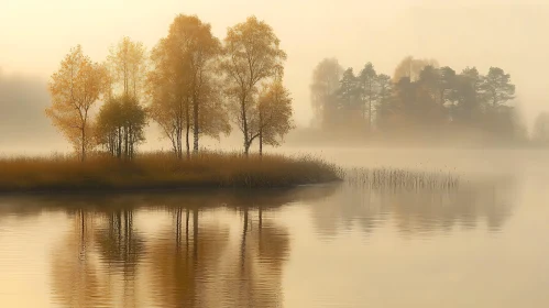 Tranquil Morning by the Lake