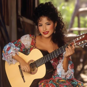 Artistic Portrait of Woman With Guitar