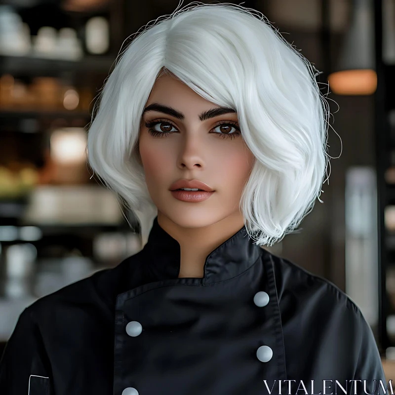 Professional Female Chef Portrait AI Image