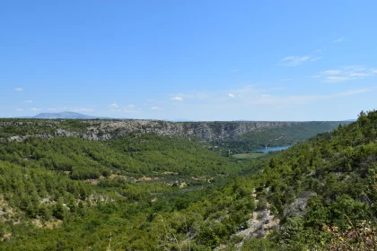 Peaceful Green Valley with Blue Sky