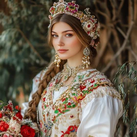 Cultural Dress with Ornate Jewelry