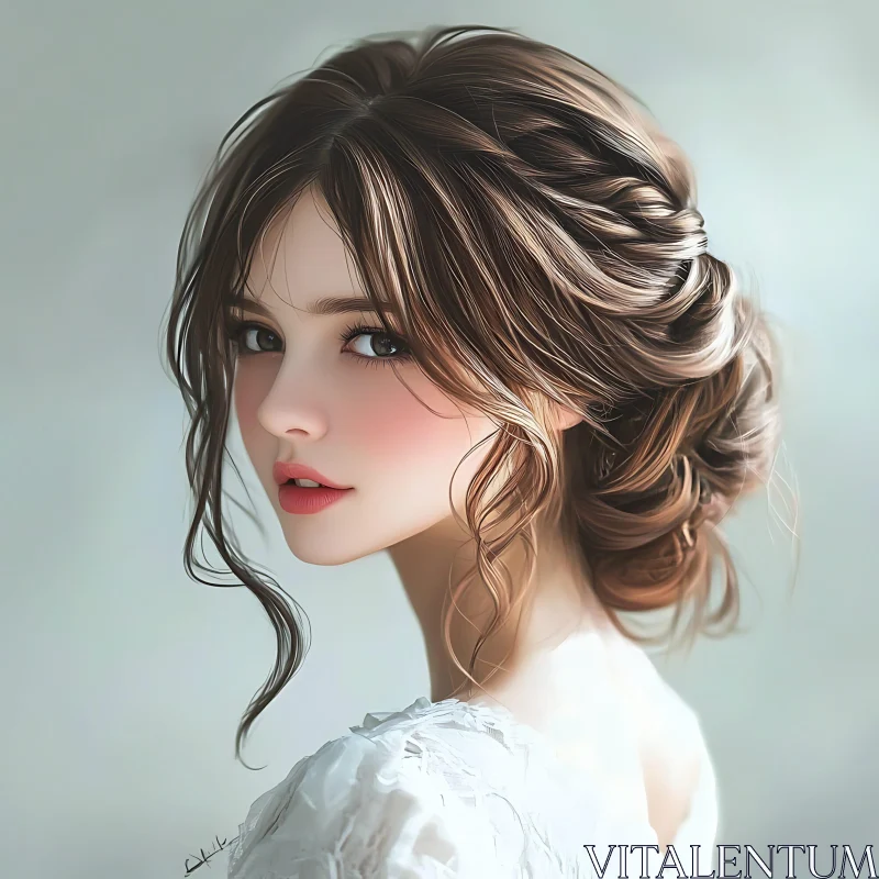 AI ART Refined Portrait of a Woman with Brown Hair